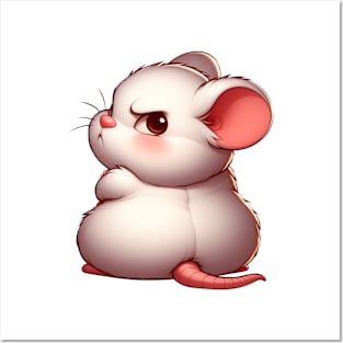 Cute, grumpy mouse. Posters and Art